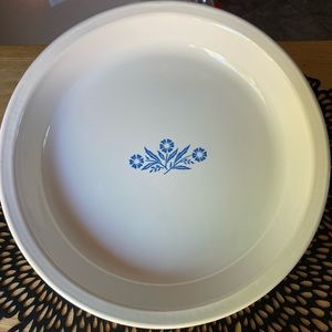 Corningware Pyroceram Blue Cornflower Pie Dish